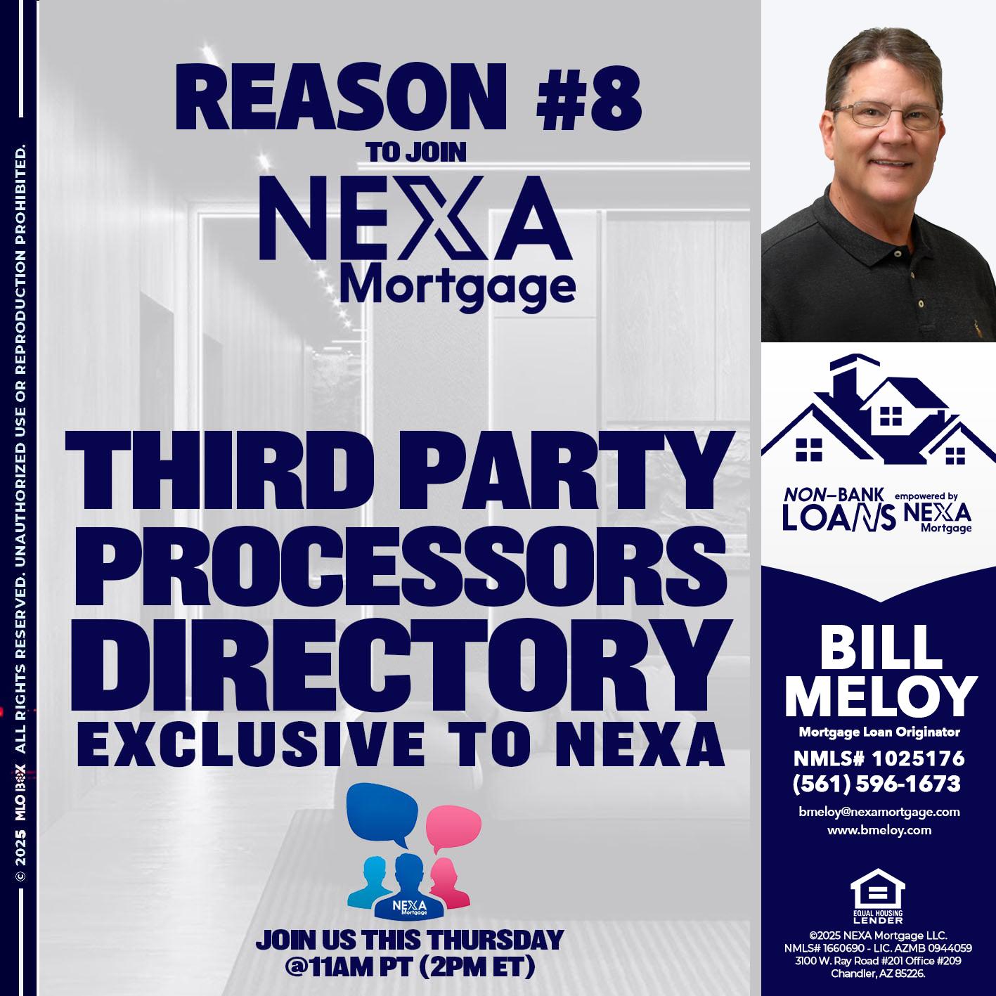 REASON 8 - Bill Meloy -Mortgage Loan Consultant