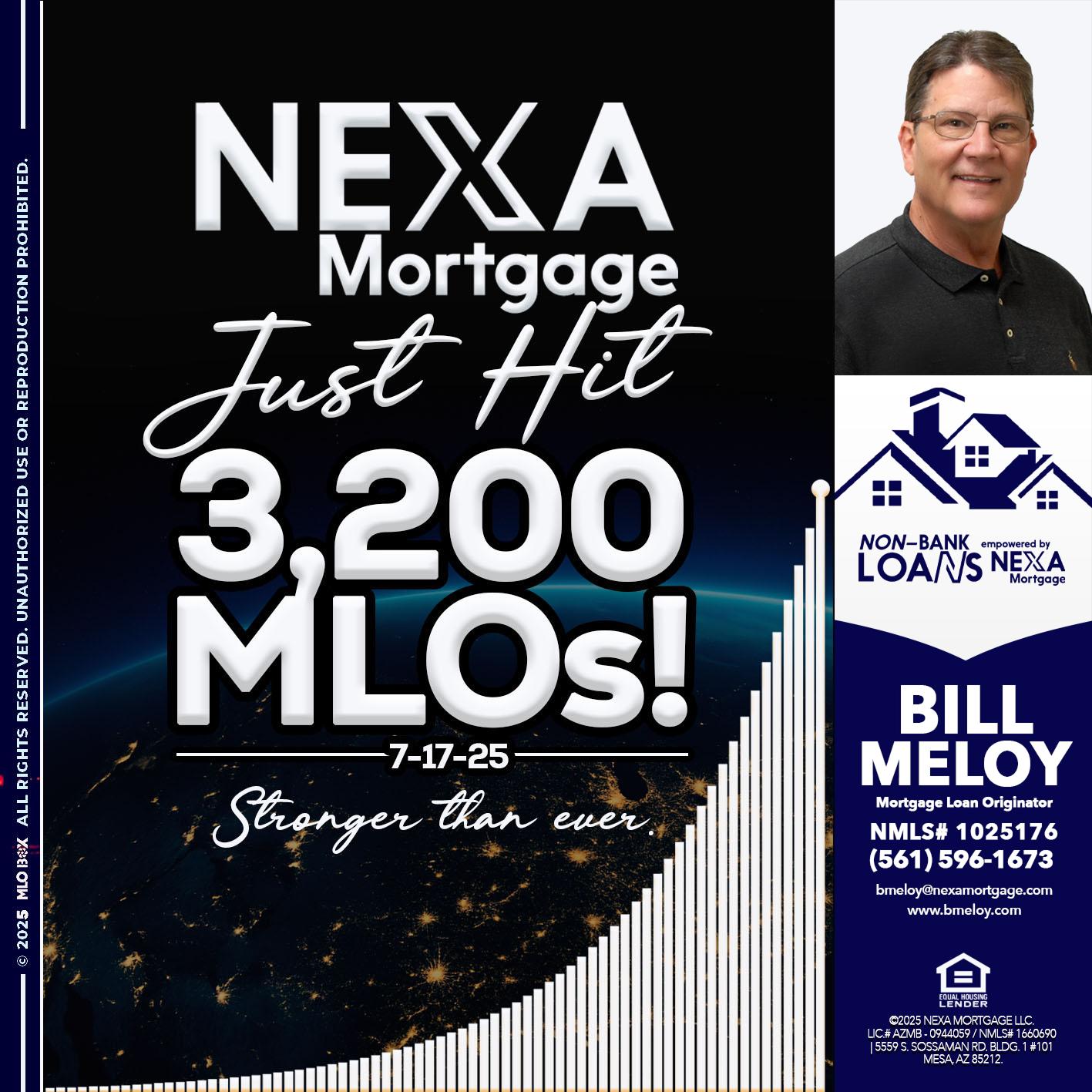 3200 MLOs - Bill Meloy -Mortgage Loan Consultant