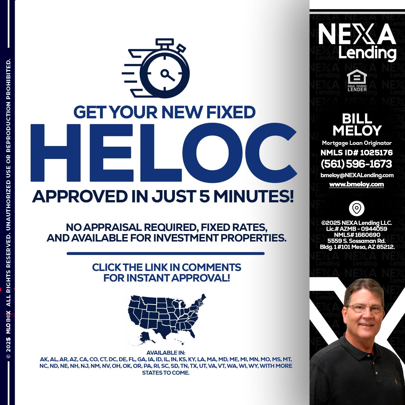 HELOC - Bill Meloy -Mortgage Loan Consultant
