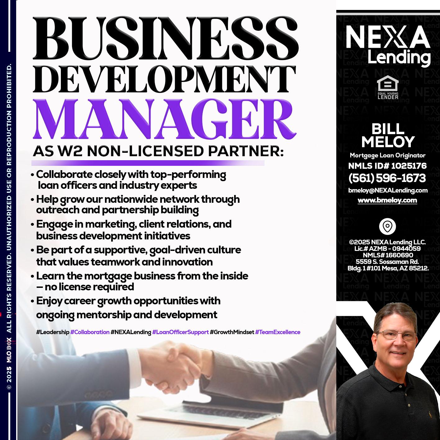business development - Bill Meloy -Mortgage Loan Consultant
