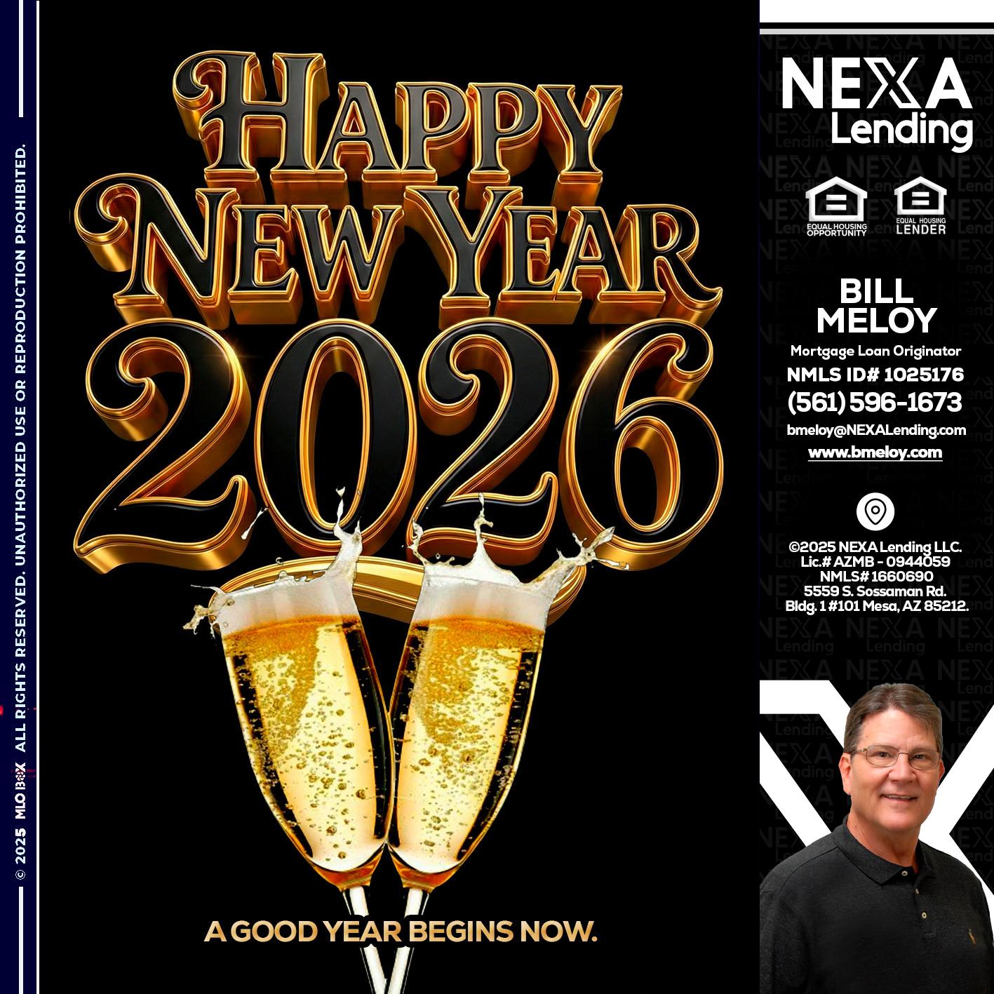 happy new year 2026 - Bill Meloy -Mortgage Loan Consultant