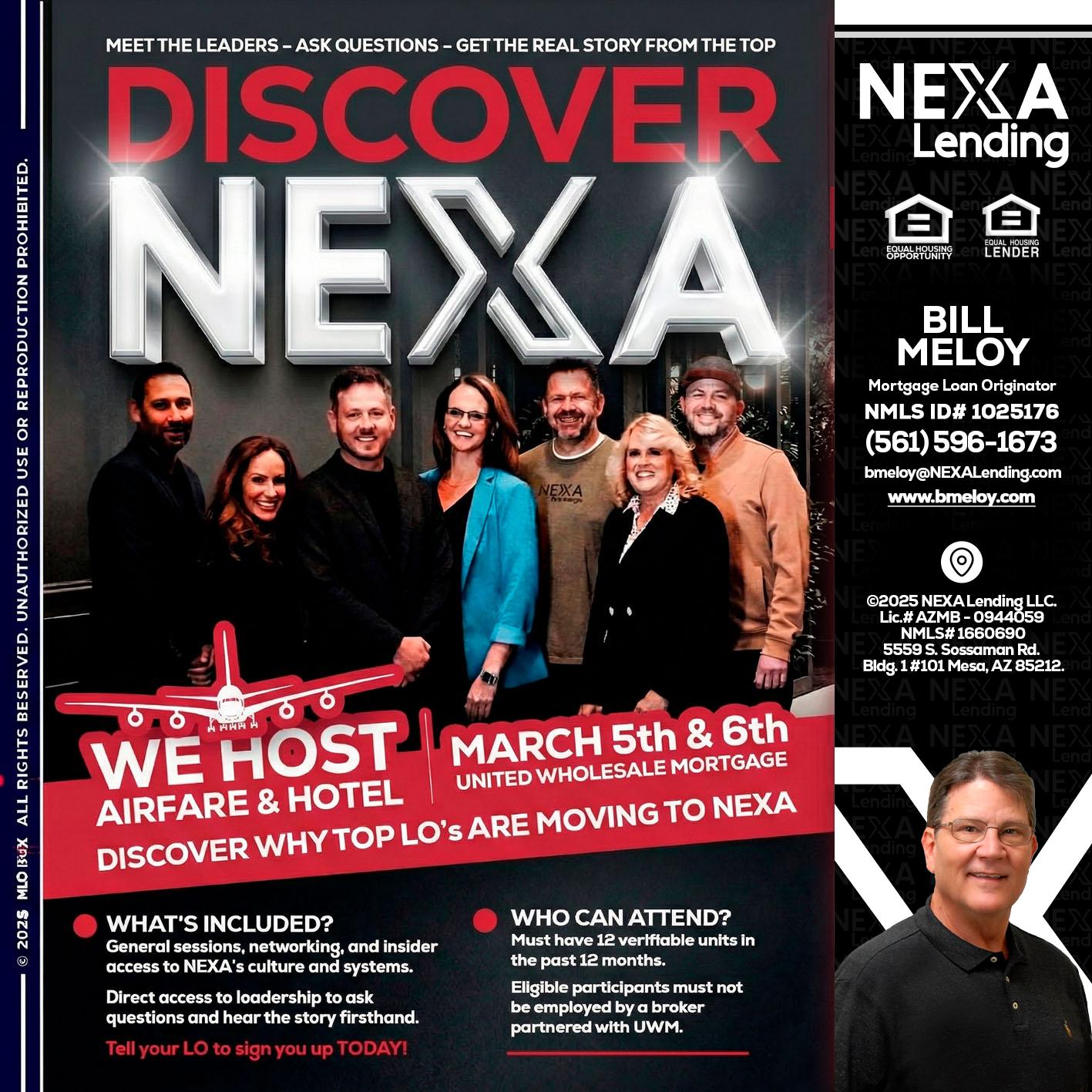 DISCOVER NEXA - Bill Meloy -Mortgage Loan Consultant