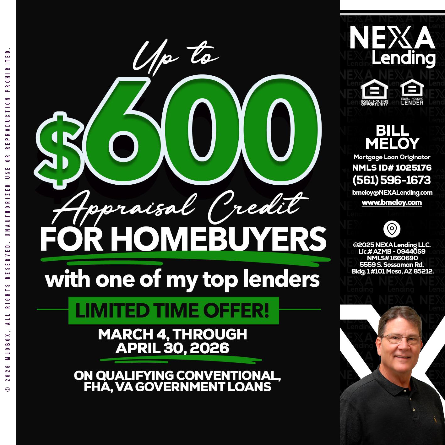 UP TO 600 - Bill Meloy -Mortgage Loan Consultant