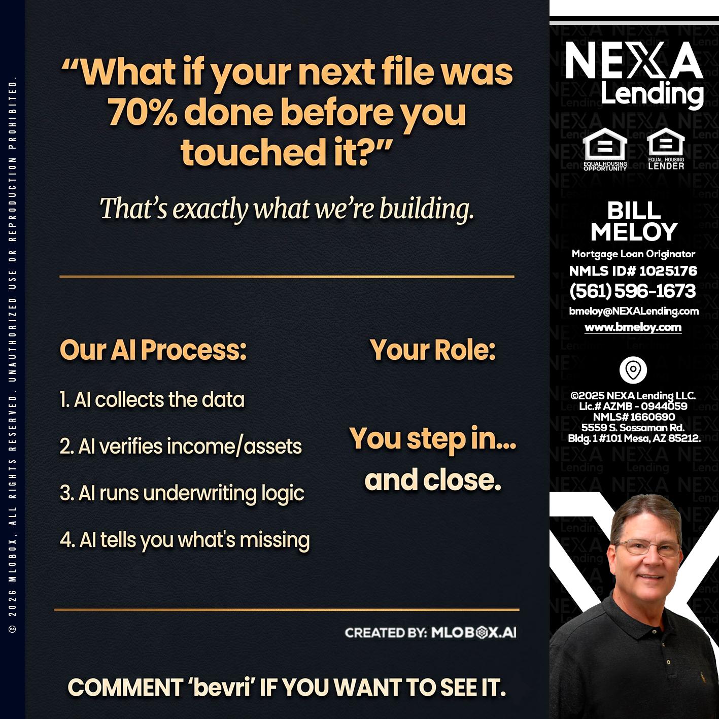 WHAT IF YOUR - Bill Meloy -Mortgage Loan Consultant