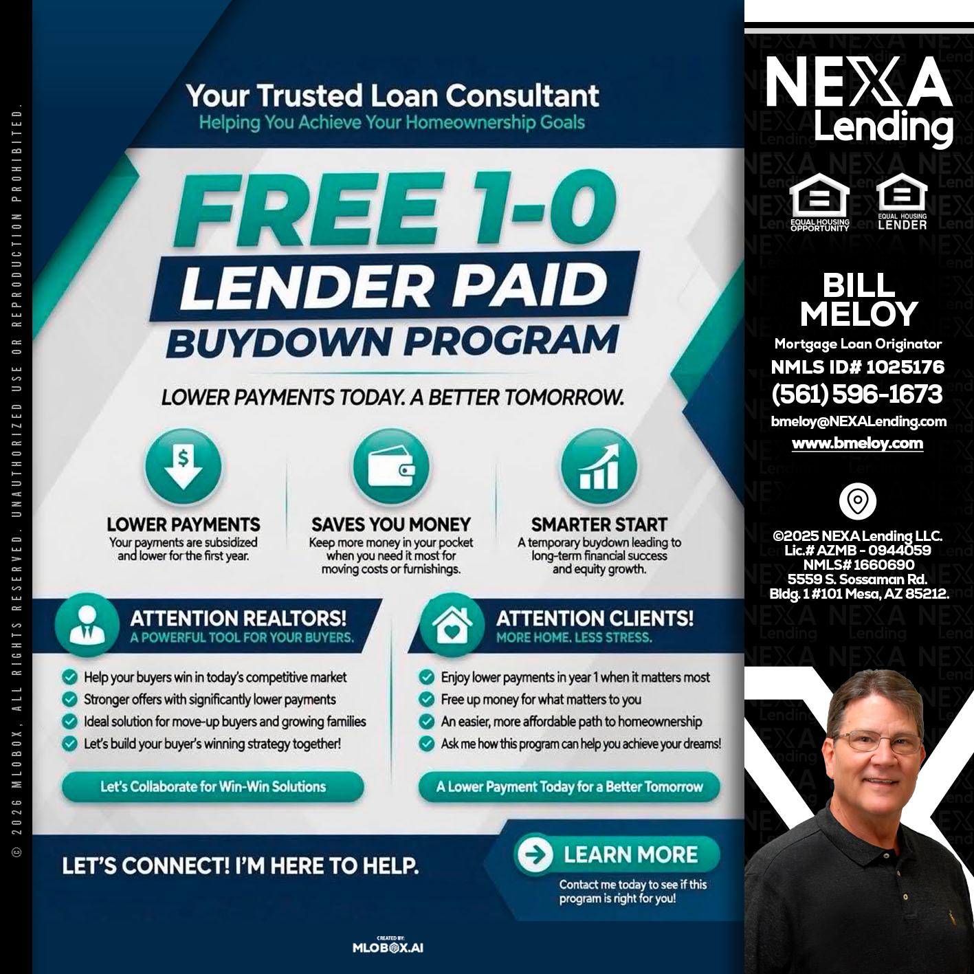 FREE 1-0 - Bill Meloy -Mortgage Loan Consultant